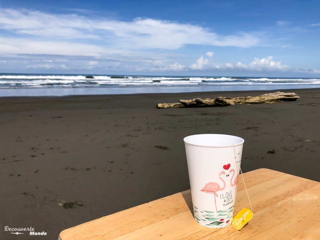 Petit déjeuner sur une plage déserte au Costa Rica dans mon article Campervan au Costa Rica : Mes conseils pour un road trip au Costa Rica #costarica #voyage #campervan #van #vanlife #roadtrip